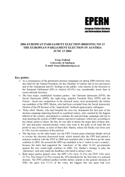 The European Parliament Election in Austria, June 13 2004