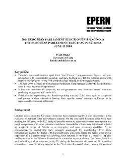The European Parliament Election in Estonia, June 12 2004