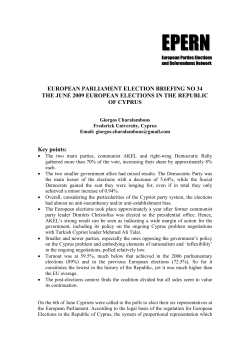 The June 2009 European Elections in the Republic of Cyprus