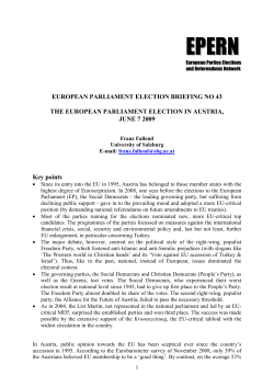 The European Parliament Election in Austria, 7 June 2009