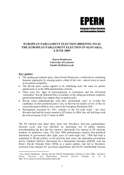 The European Parliament Election in Slovakia, 6 June 2009