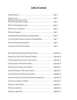 School Psychology Practicum Handbook