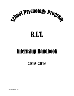School Psychology Internship Handbook
