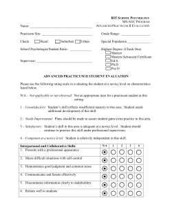 Advanced Practicum II Student Evaluation