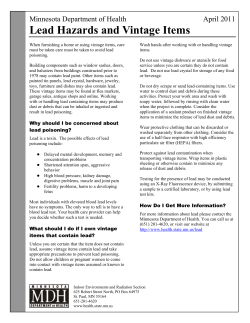 Lead Hazards and Vintage Items (PDF: 215KB/1 page)
