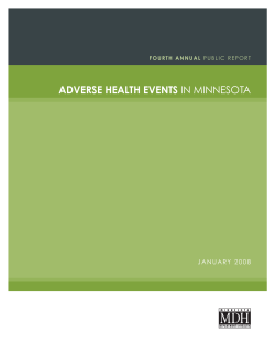 Adverse Health Events in Minnesota Report, January 2008 (PDF)