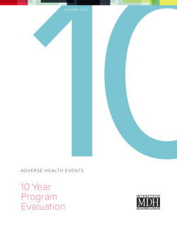 Adverse Health Events in Minnesota, 10 Year Program Evaluation, January 2014 (PDF)