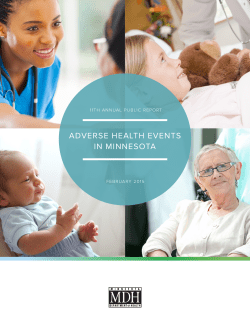 Adverse Health Events in Minnesota Report, January 2015 (PDF)
