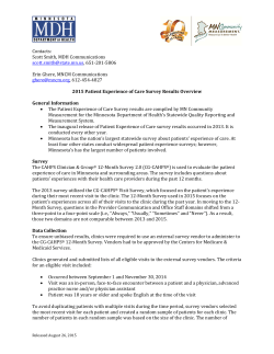 2015 Patient Experience of Care Survey Results Overview (PDF)