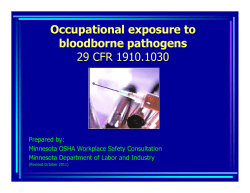 Occupational Exposure to Bloodborne Pathogens (PDF: 637KB/109 pages)