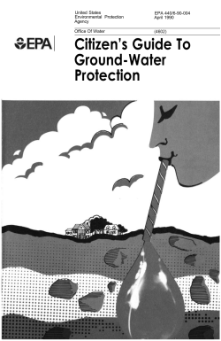 Citizen's Guide to Groundwater Protection