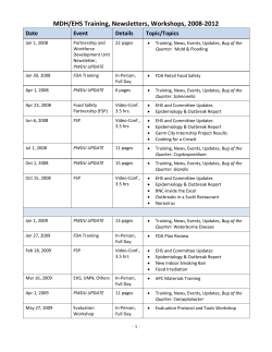 MDH/EHS Training, Newsletters, Workshops, 2008-2012 (PDF: 153KB/4 pages)