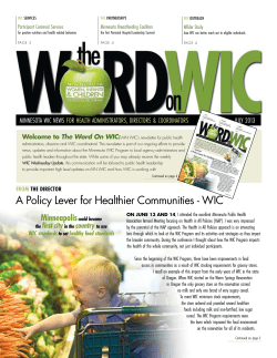 The Word on WIC - July 2013 (PDF)