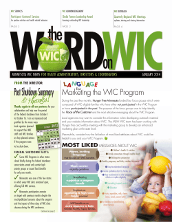 The Word on WIC - January 2014 (PDF)
