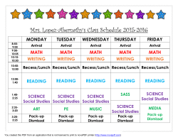 Mrs. Lopez's Schedule
