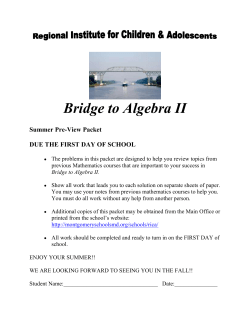 Bridge to Algebra II - student