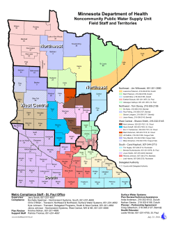 Noncommunity Public Water Supply Unit Field Staff and Terrritories map (PDF: 386KB/1 page)