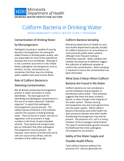 Coliform Bacteria in Drinking Water (PDF)