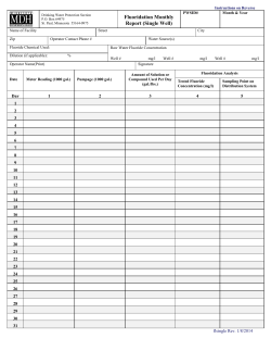 Fluoride Monthly Report: Single Well (PDF: 111KB/2 pages)