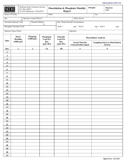 Fluoride Monthly Report: Phosphate (PDF: 163KB/2 pages)