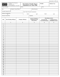 Fluoride Monthly Report: Fewer Than 3300 (PDF: 161KB/2 pages)