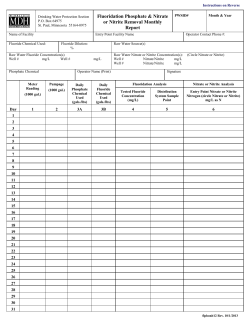 Fluoridation Phosphate Nitrate or Nitrite Removal Monthly Report (PDF: 213KB/2 pages)