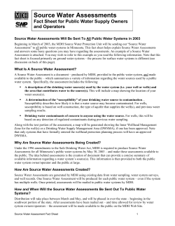 Source Water Assessments: Fact Sheet for Public Water Supply Owners and Operators (PDF: 459KB/4 pages)