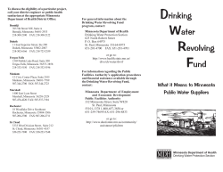 Drinking Water Revolving Fund What it Means to Minnesota Public Water Suppliers (PDF: 419KB/2 pages)