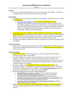 Overview of MOOCs At Peer Institutions