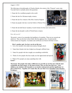 2014 - 2015 Student Summer Letter English