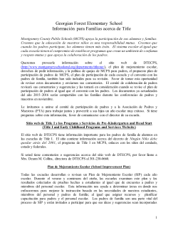 Informaci&oacute;n para Familias sobre Titulo I