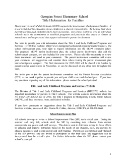 FY16 Title I Information for Families