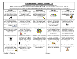 Summer Math Primary