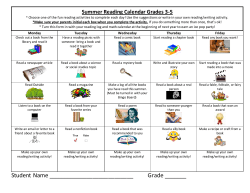 Summer Reading Intermediate
