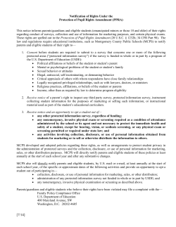 Notification of Rights under the Protection of Pupil Rights Amendment (PPRA)