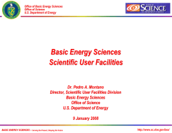 Basic Energy Sciences Scientific User Facilities, Pedro A. Montano