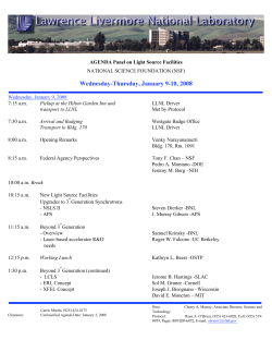 NSF-LLNL Workshop Agenda, January 9-10, 2008
