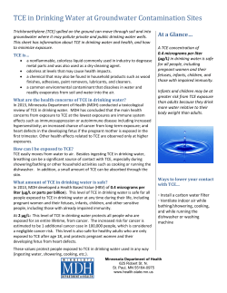 TCE in Drinking Water at Groundwater Contamination Sites (PDF: 233KB/2 pages)