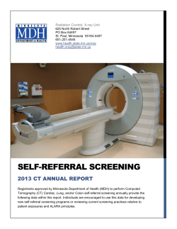 2013 CT Screening Annual Report (PDF: 909KB/8pages)