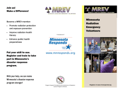Minnesota Radiation Emergency Volunteers Brochure (PDF)