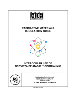 Intraocular Use of Neovista EPI-RAD90 Ophthalmic System (PDF)