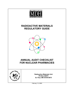 Nuclear Pharmacies Annual Audit Checklist (PDF)