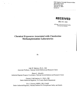 Chemical Exposures Associated with Clandestine Methamphetamine Laboratories