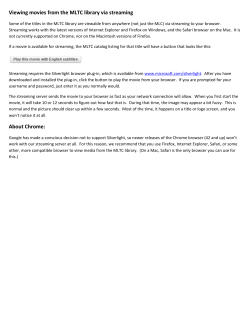 How to watch movies from the MLTC library via streaming.