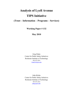 Community Concerns and Desires: Analysis of Lyell Avenue TIPS Initiative (May 2010)