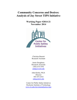 Community Concerns and Desires: Analysis of Jay Street TIPS Initiative (August 2014)