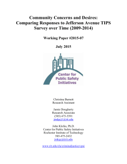 Community Concerns and Desires: &nbsp;Comparing Responses to Jefferson Avenue TIPS Survey over Time (2009-2014)
