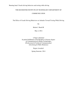 The Effect of Unsafe Driving Behaviors on Attitudes Toward Texting While Driving