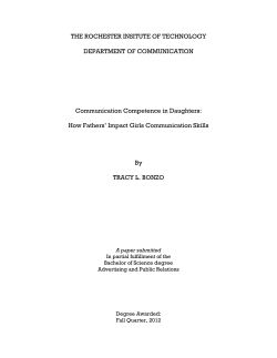 Communication Competence in Daughters: How Fathers&rsquo; Impact Girls Communication Skills