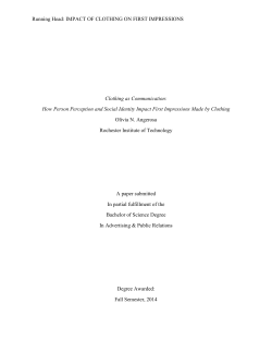 Clothing as Communication: &nbsp;How Person Perception and Social Identity Impact First Impressions Made by Clothing